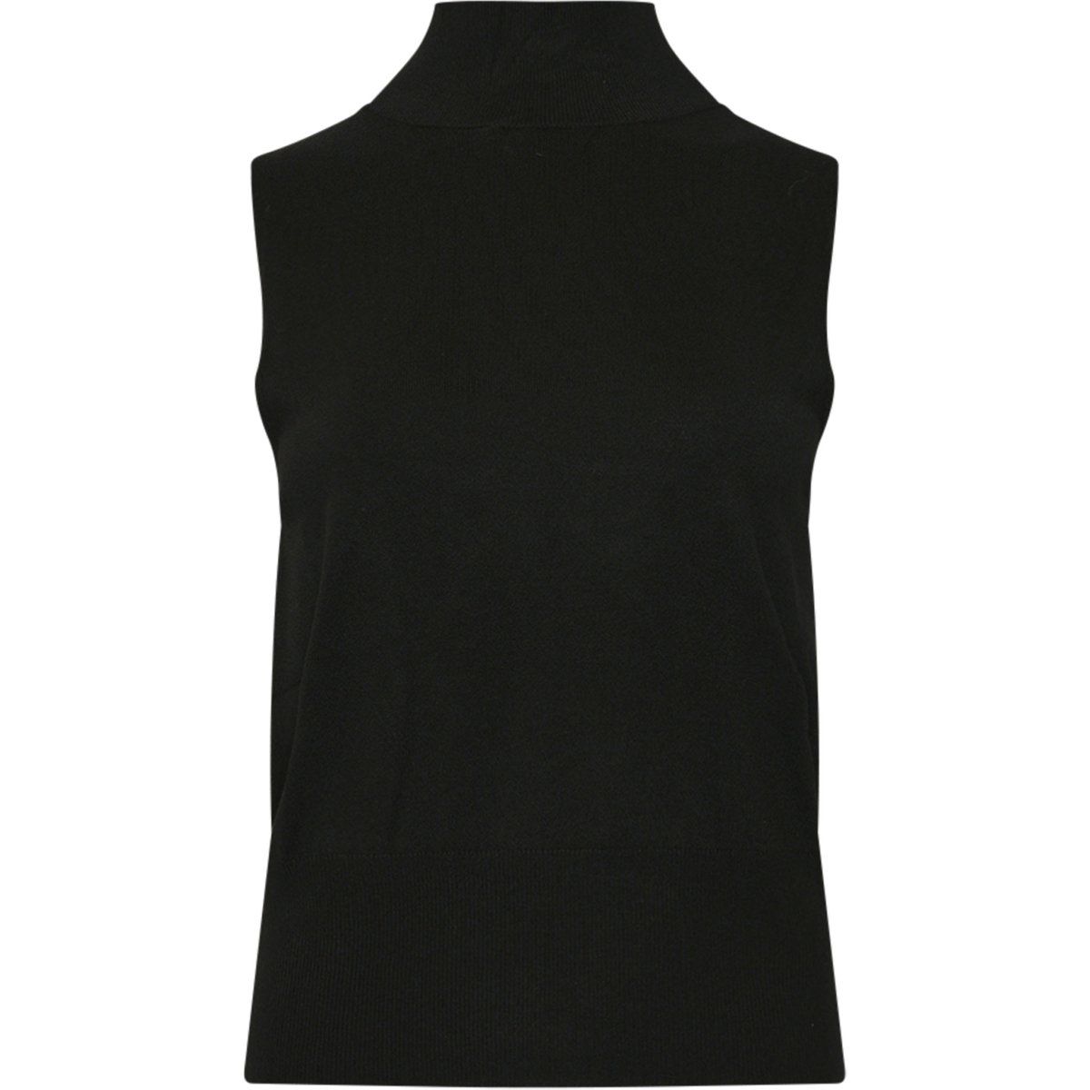 Schwarzes Strickoberteil mit Rollkragen