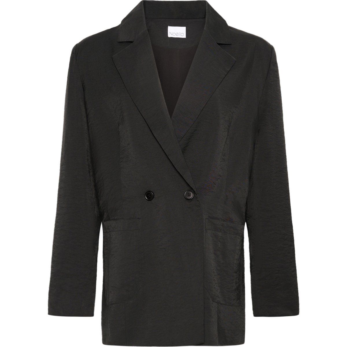 Schwarzer übergroßer zweireihiger Blazer