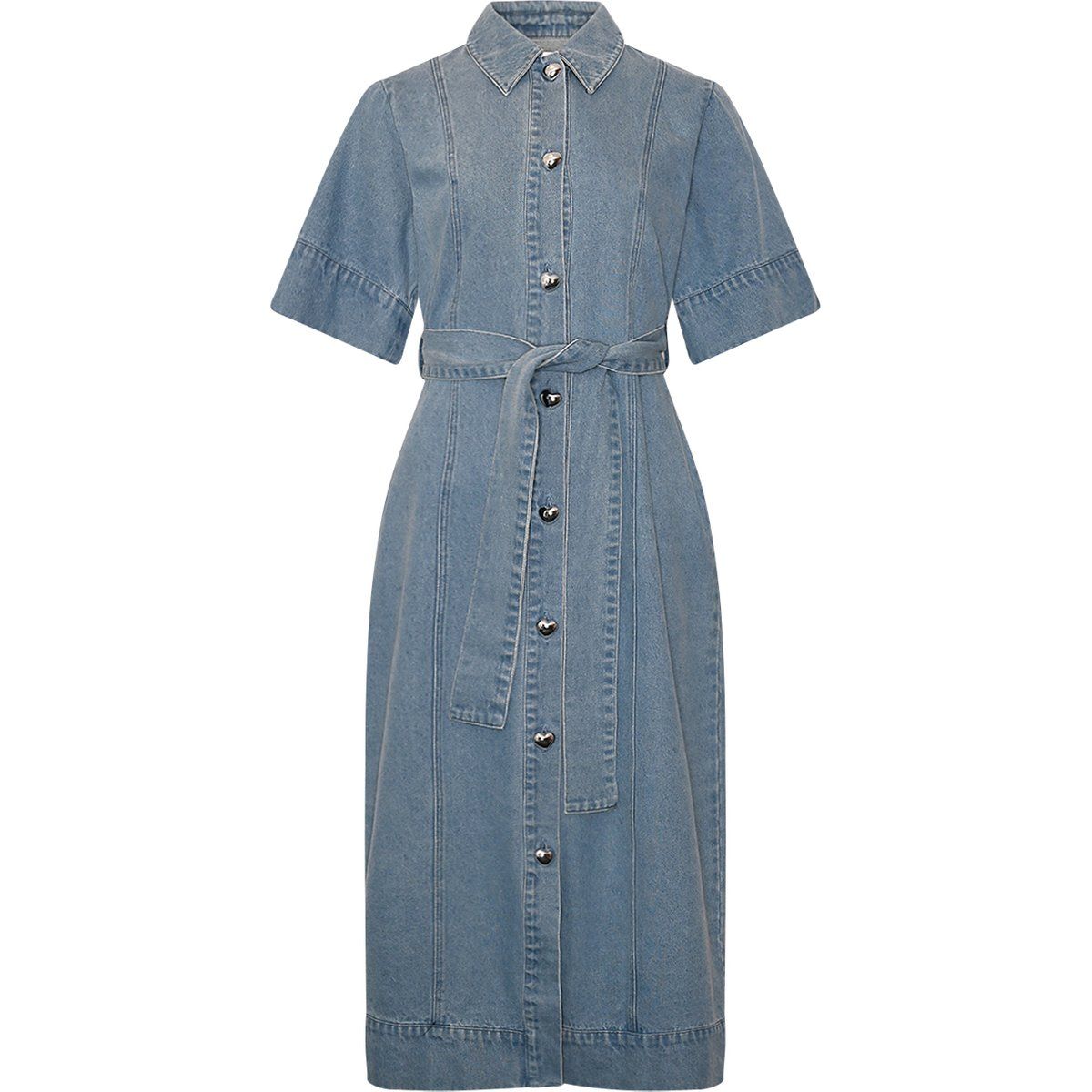 Jeanshemdkleid mit Bindegürtel