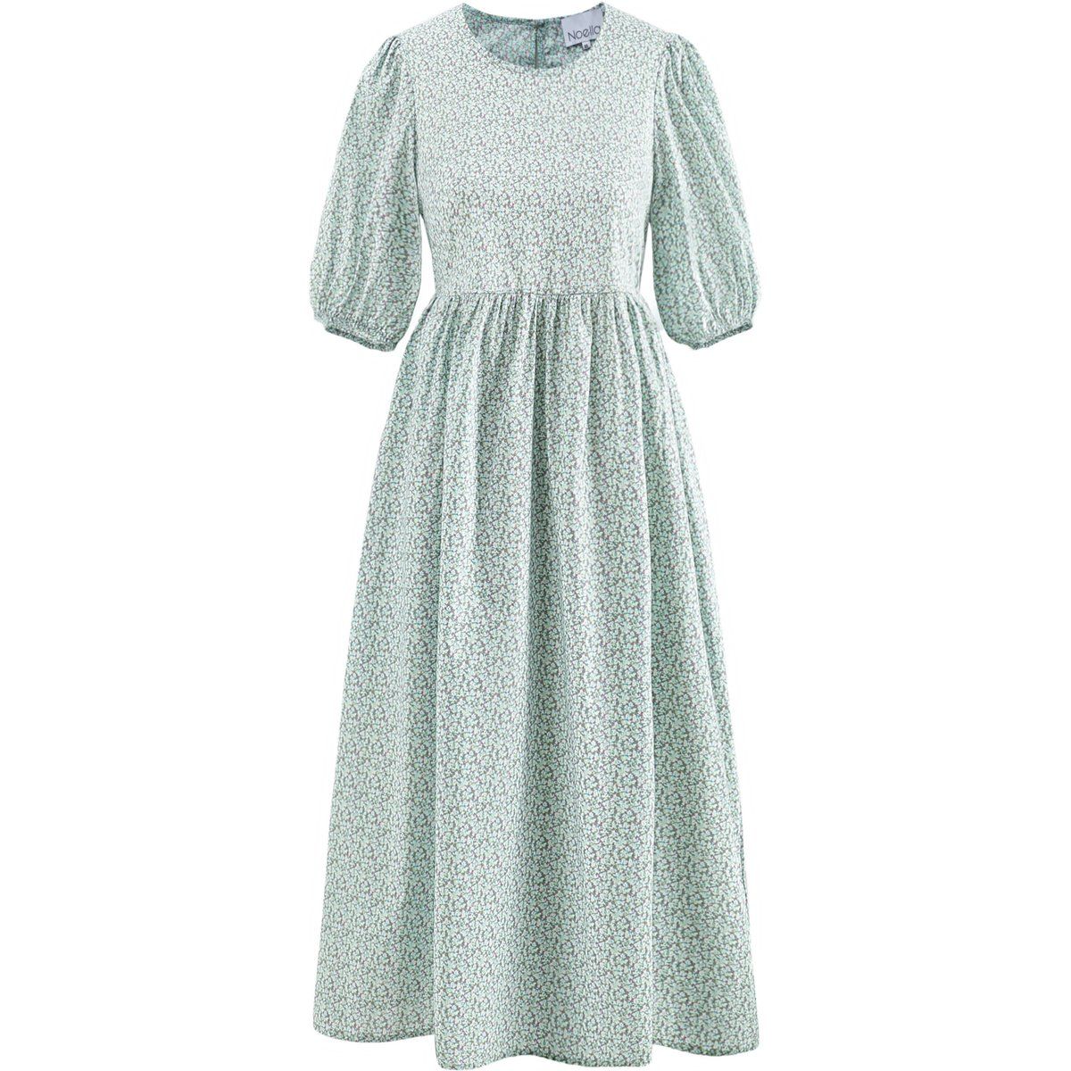 Baumwoll-Popeline Midikleid mit Blumenmuster