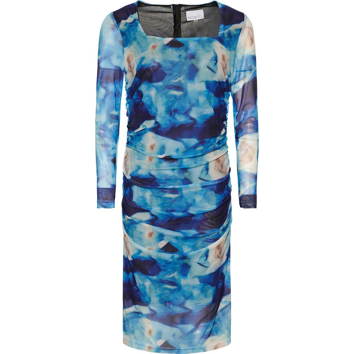 Gerafftes Mesh-Midikleid