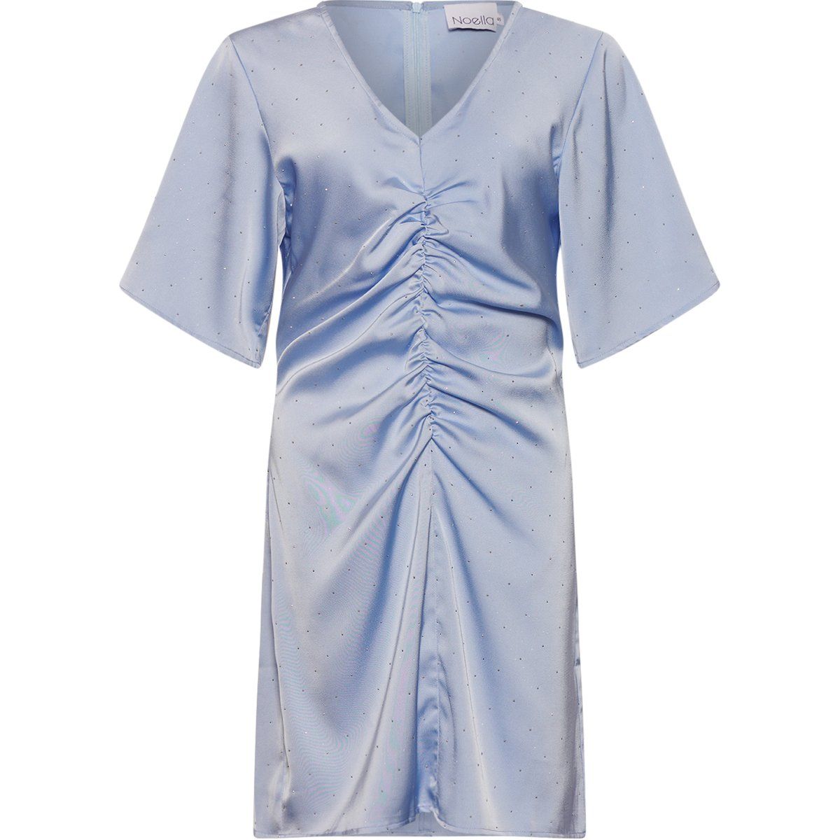 Gerafftes Minikleid mit kurzen Ärmeln