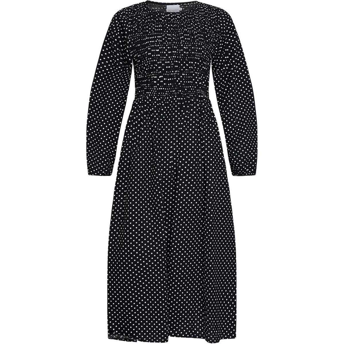 Klassisches gepunktetes Langarmkleid