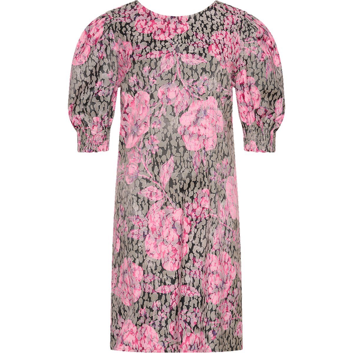 Geblümtes Jacquard-Satin-Midikleid