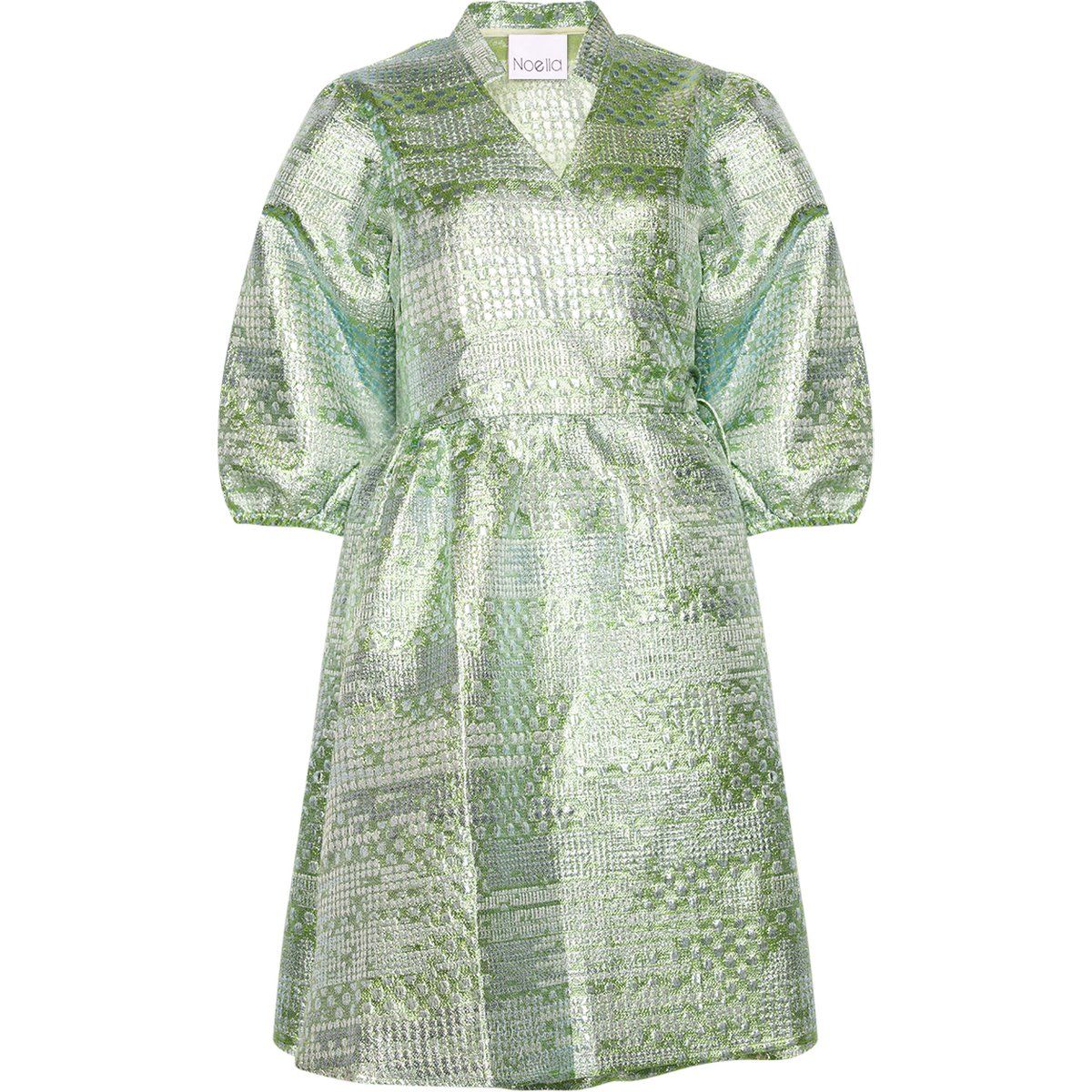 Funkelndes grünes Midi-Kleid mit Empire-Taille