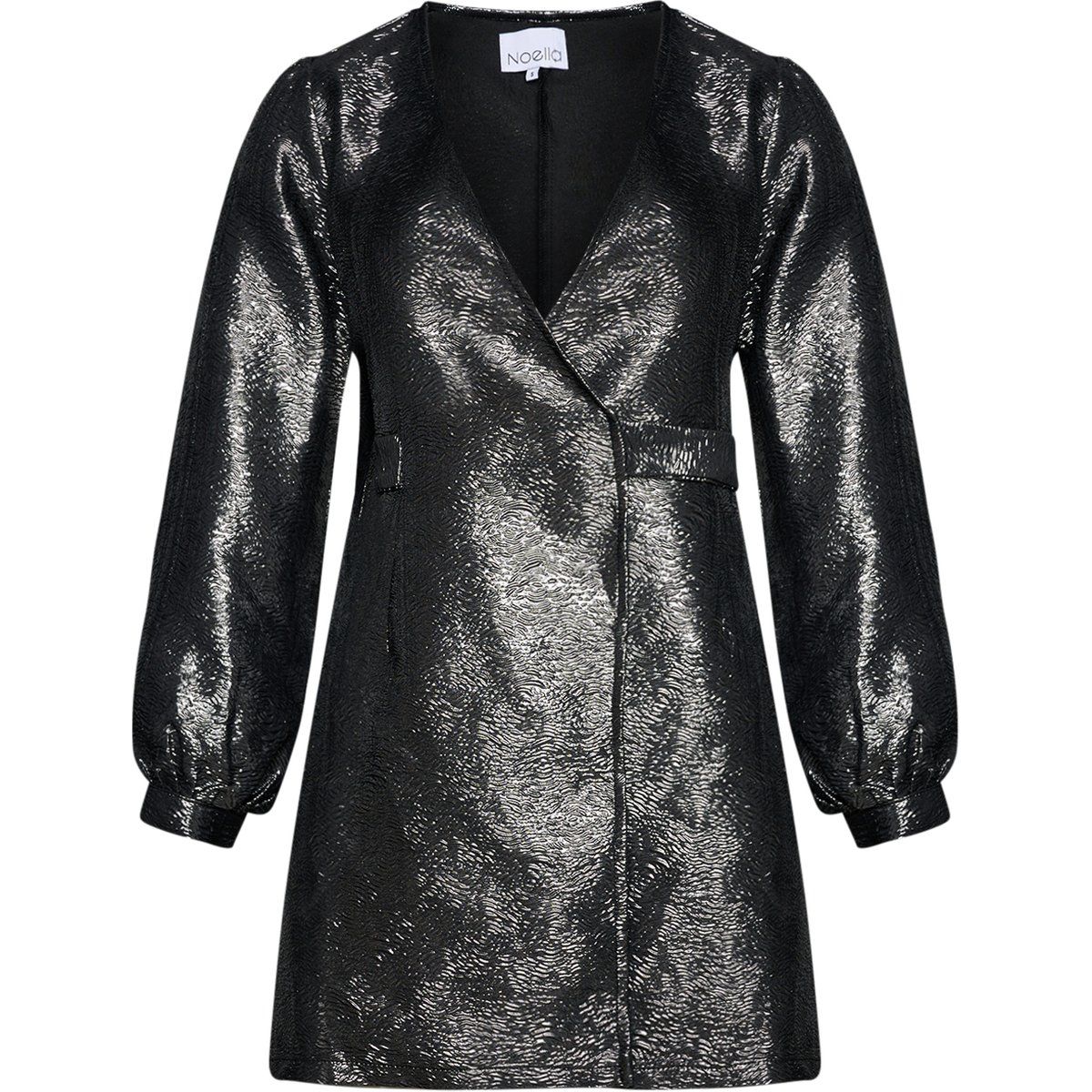 Metallic Mini-Wickelkleid mit Gürtel