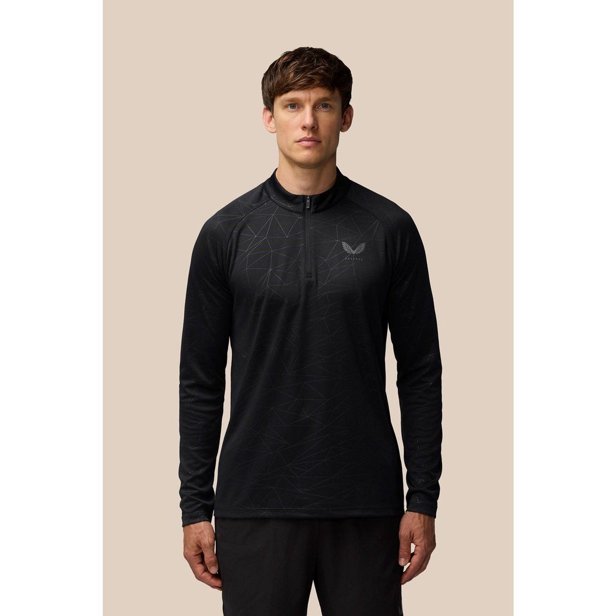 Castore Adapt Training 1/4 Zip Top Polyester Herren Schwarz Sport-T-Shirts