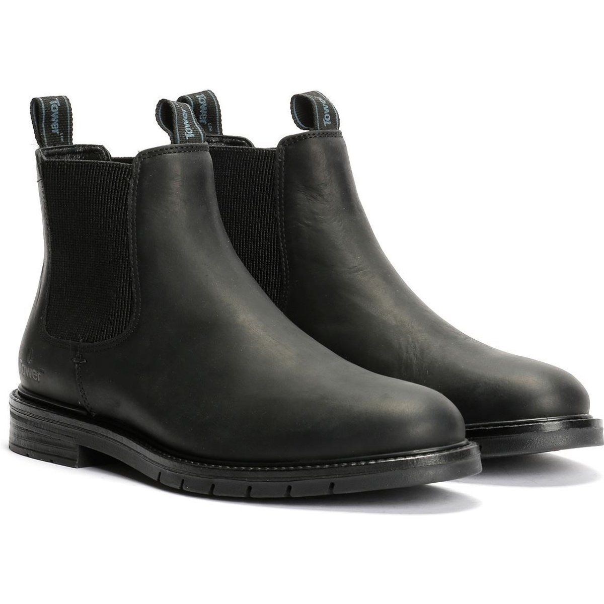 Tower London Harbour Leder Herren Schwarze Stiefel