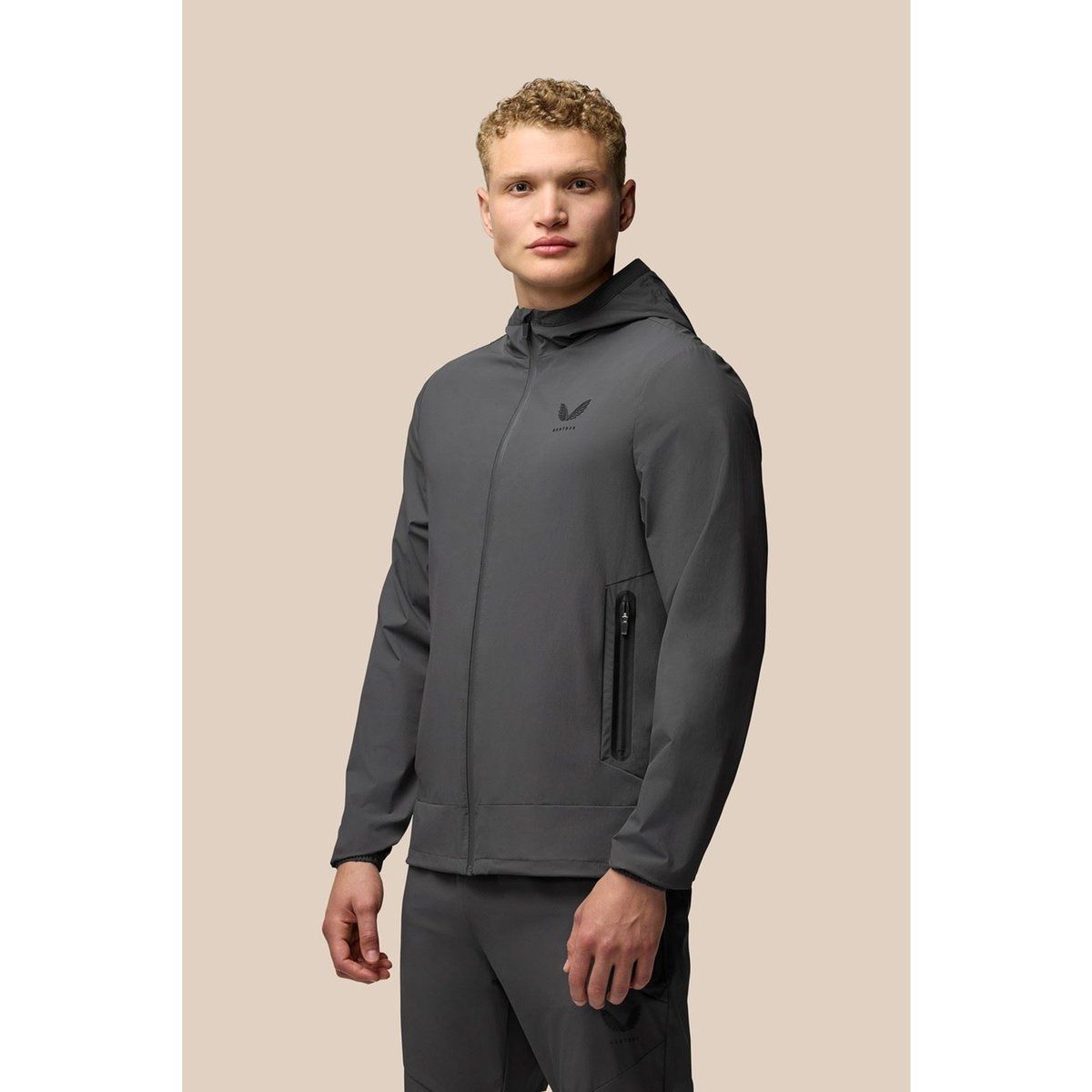 Castore Leichte Flex-Jacke Herren Graue Trainingsjacke