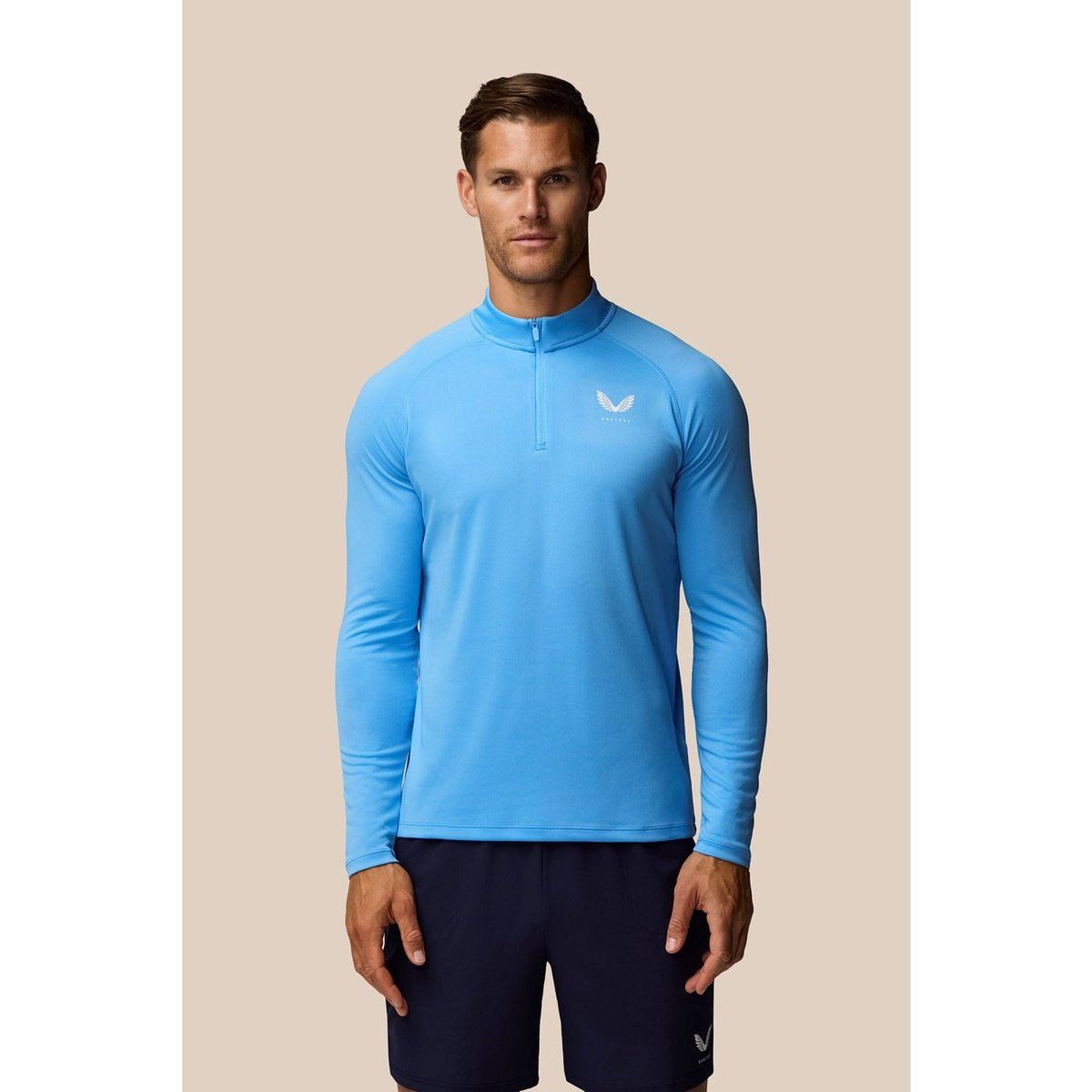 Herren Langarm Viertel-Zip Trainingsshirt