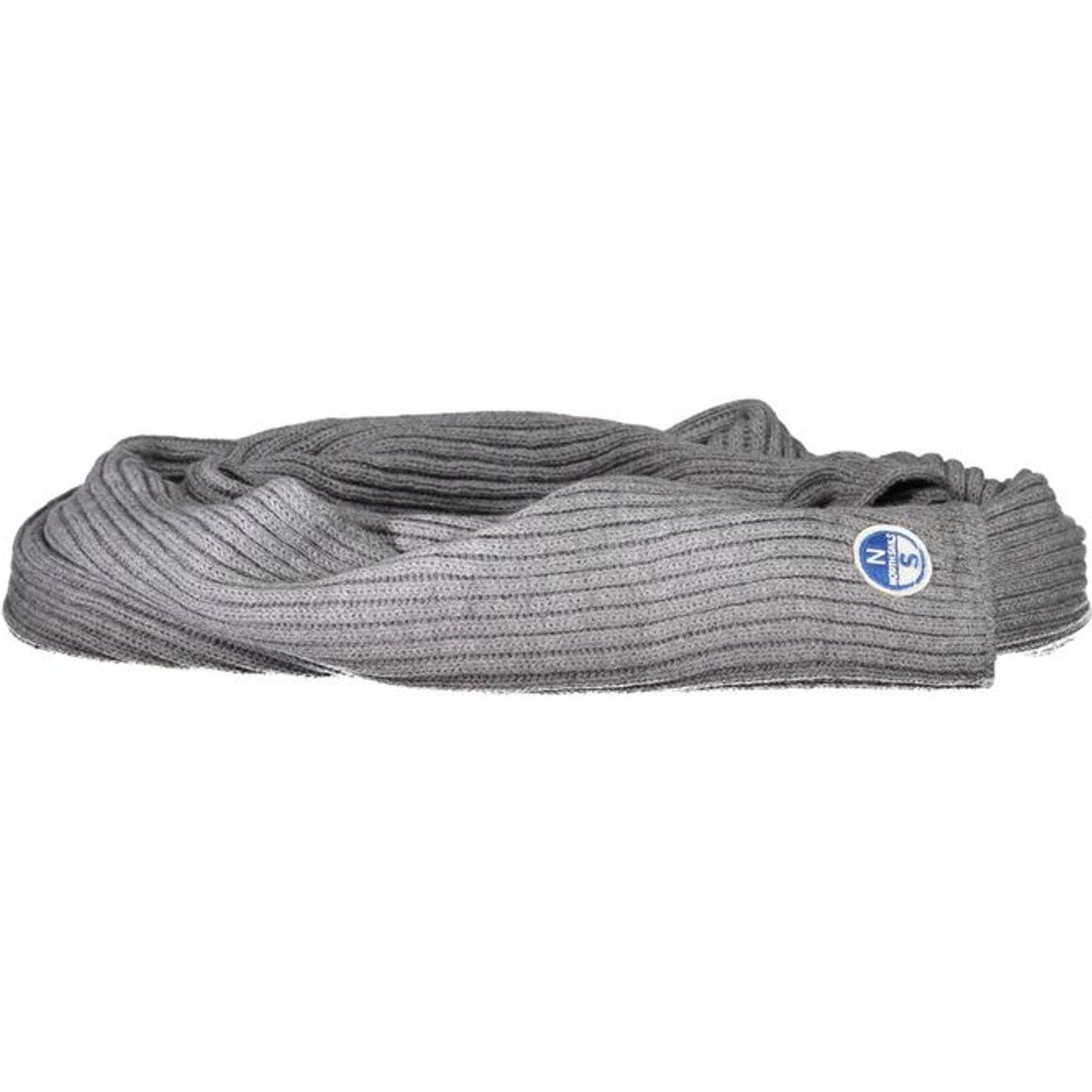Breiter Rippstrickschal mit Logo-Patch