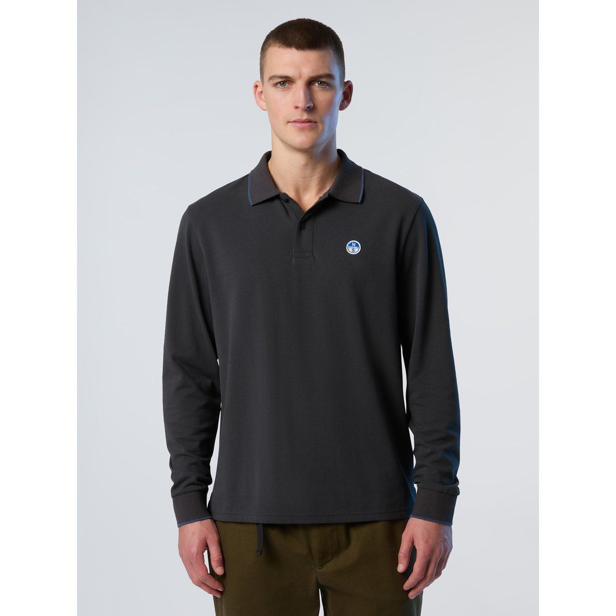 Langärmliges Piqué-Poloshirt
