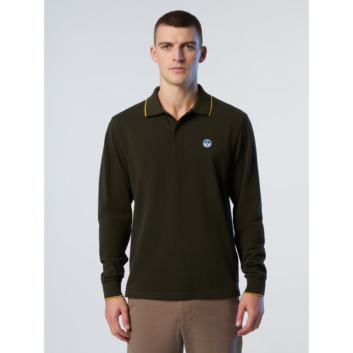 Langärmliges Piqué-Poloshirt