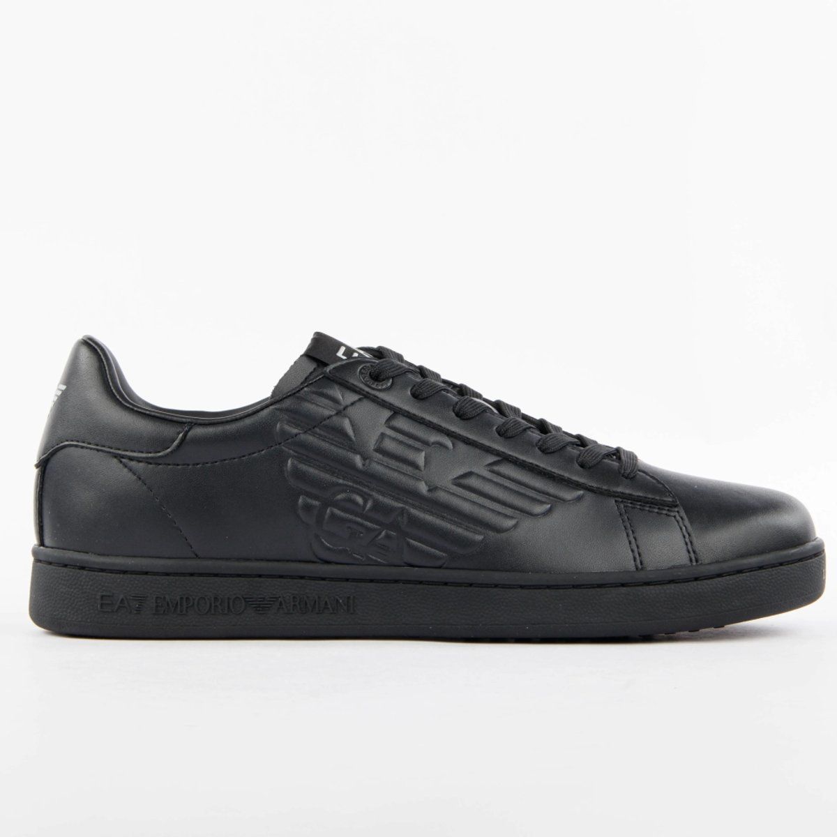 Schwarzer lässiger Low-Top-Sneaker aus Leder