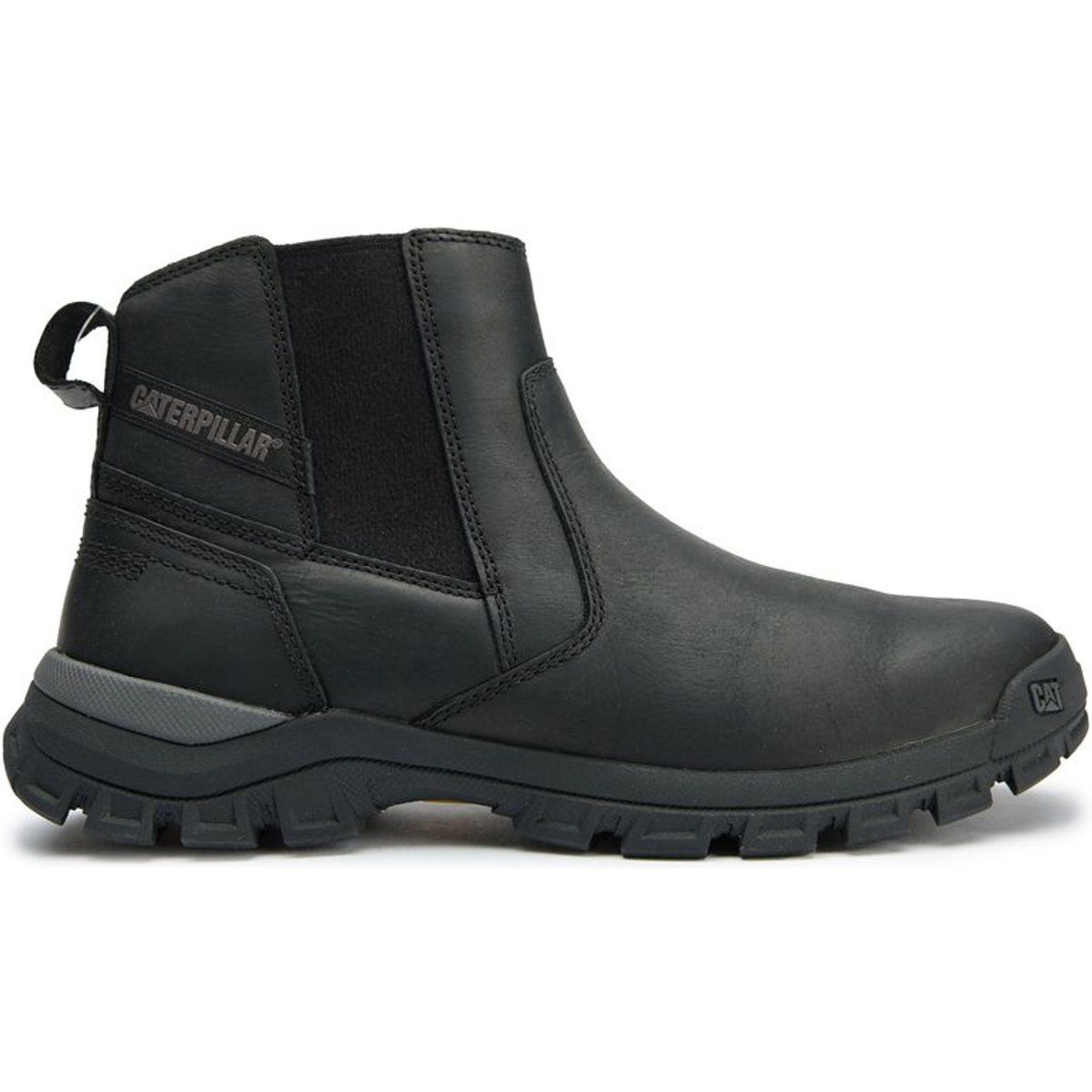 Schwarzer Chelsea Arbeitsstiefel aus Leder
