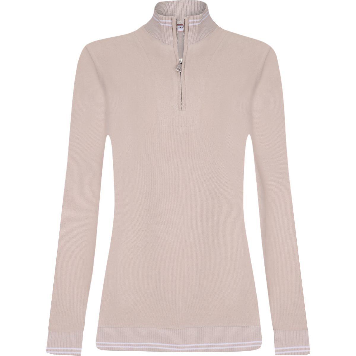 Damen Strickpullover mit halbem Reißverschluss