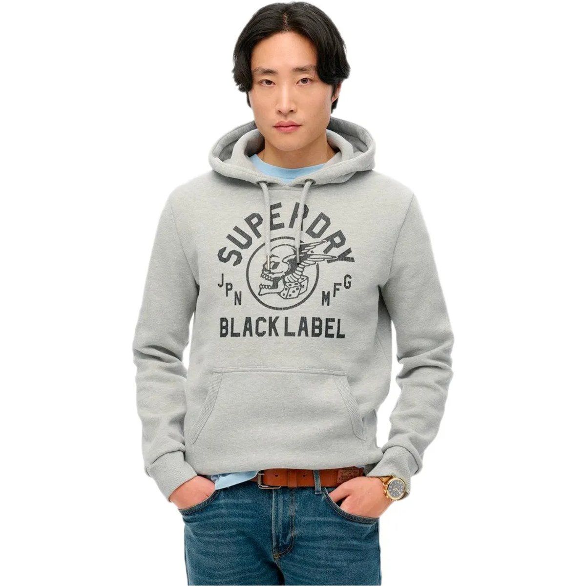 Kapuzenpullover mit Grafikprint aus Baumwollmischung