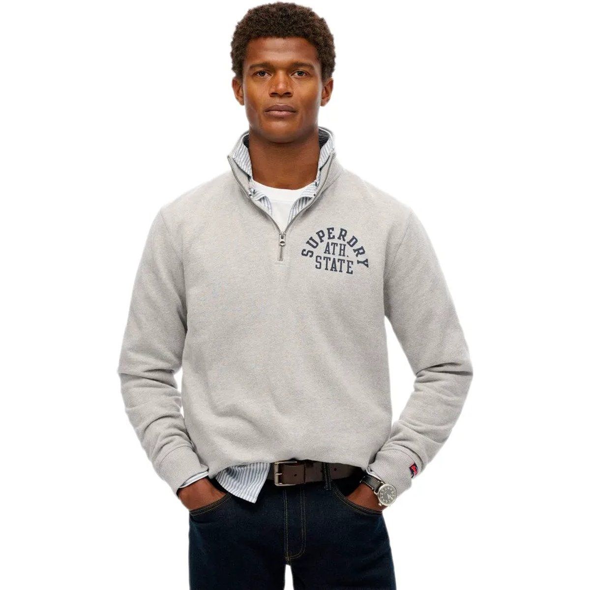 Sportliches Herren-Sweatshirt mit Viertelreißverschluss