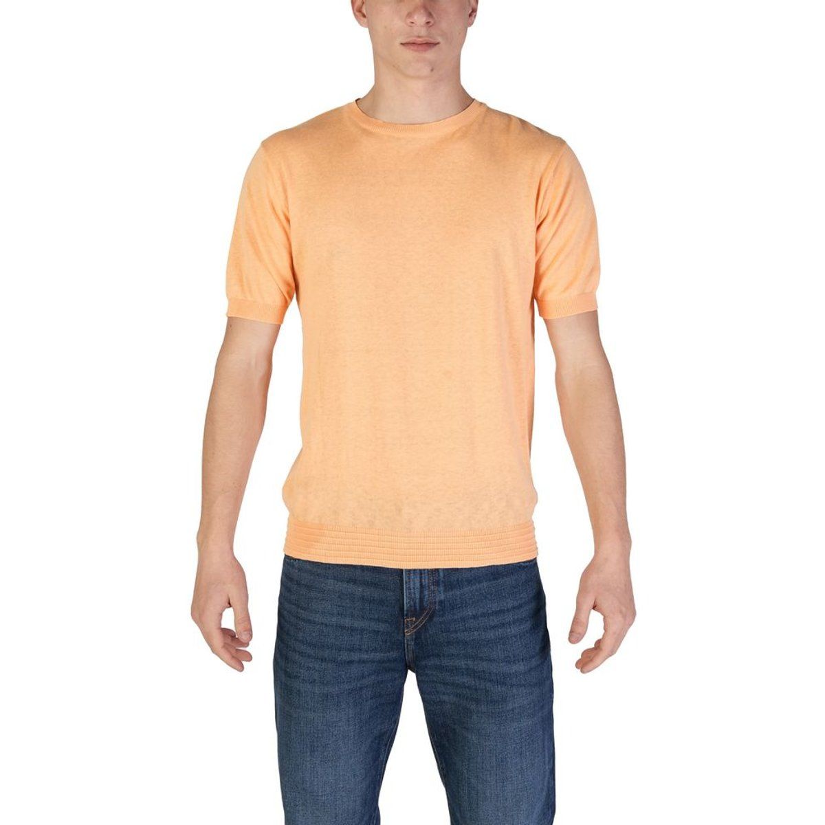 Herren Leinen Strick Kurzarm Shirt