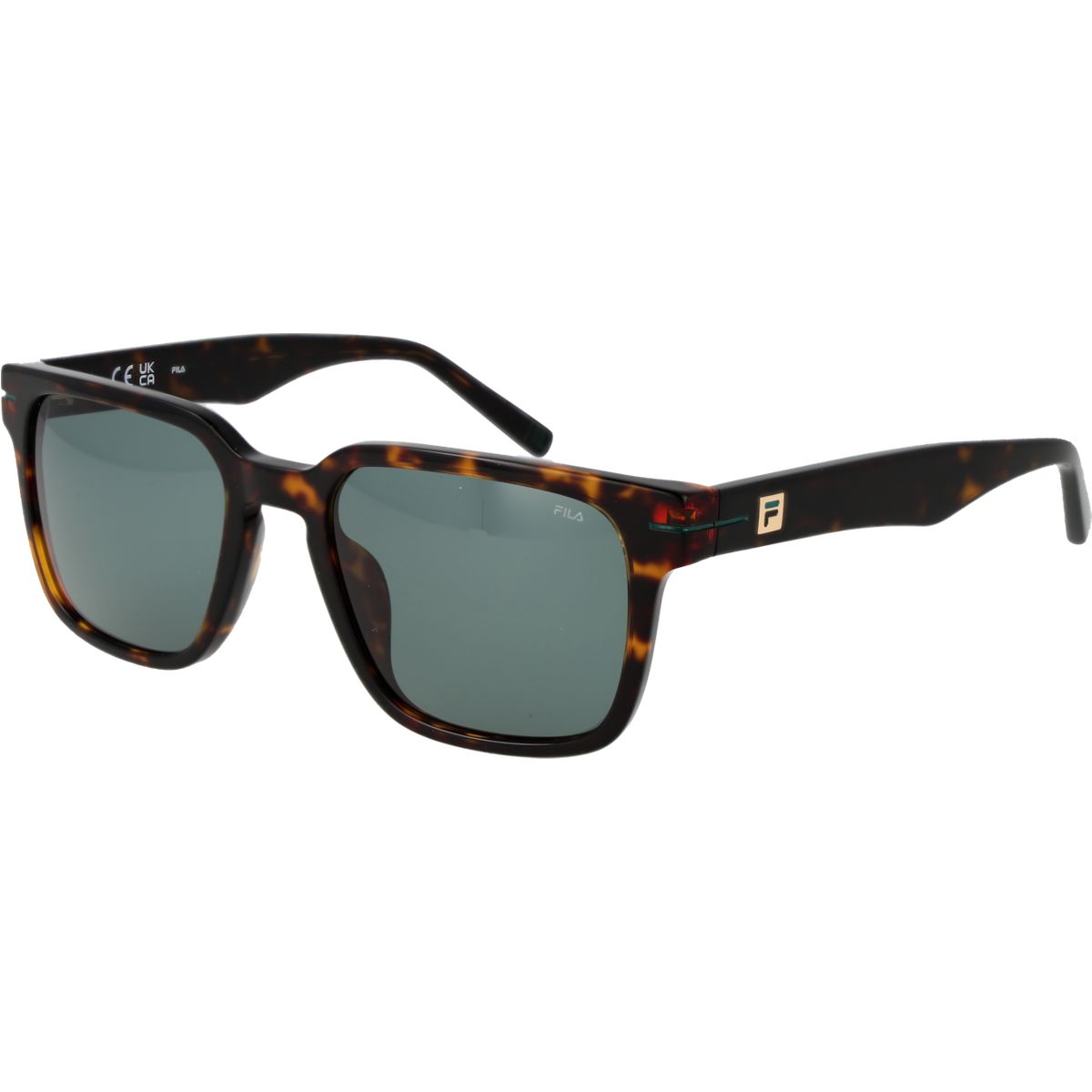 Quadratische Schildpatt-Sonnenbrille mit Logo-Detail