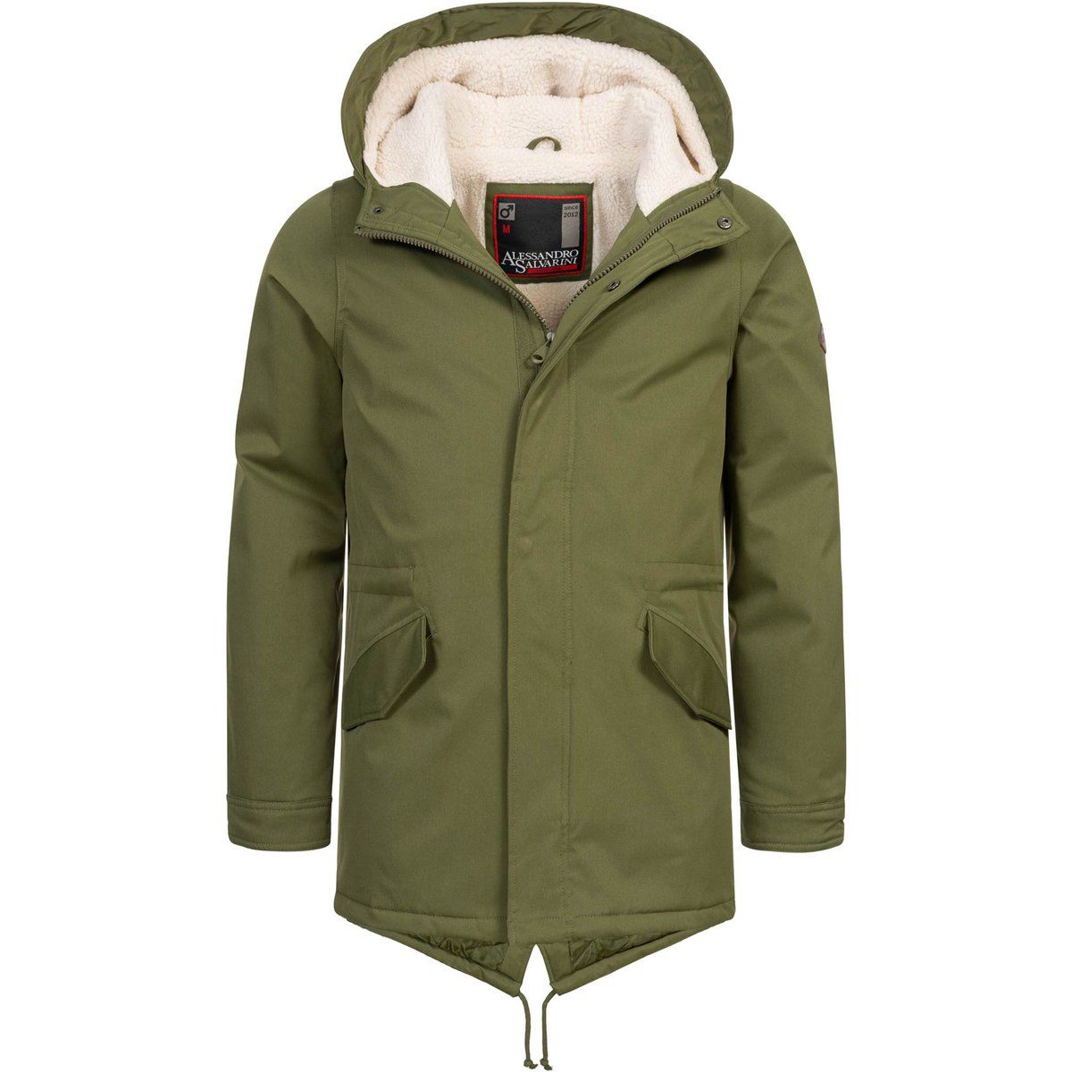 Herren Winterparka mit Kapuze und Teddyfell