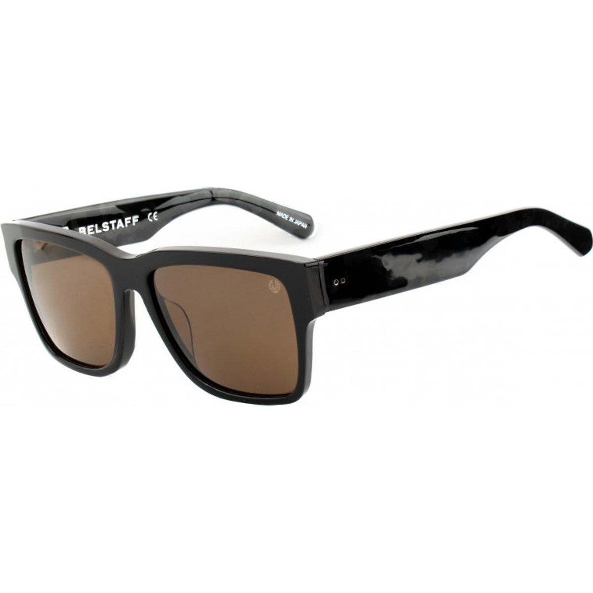 Sonnenbrille mit quadratischem Rahmen und braunen Gläsern