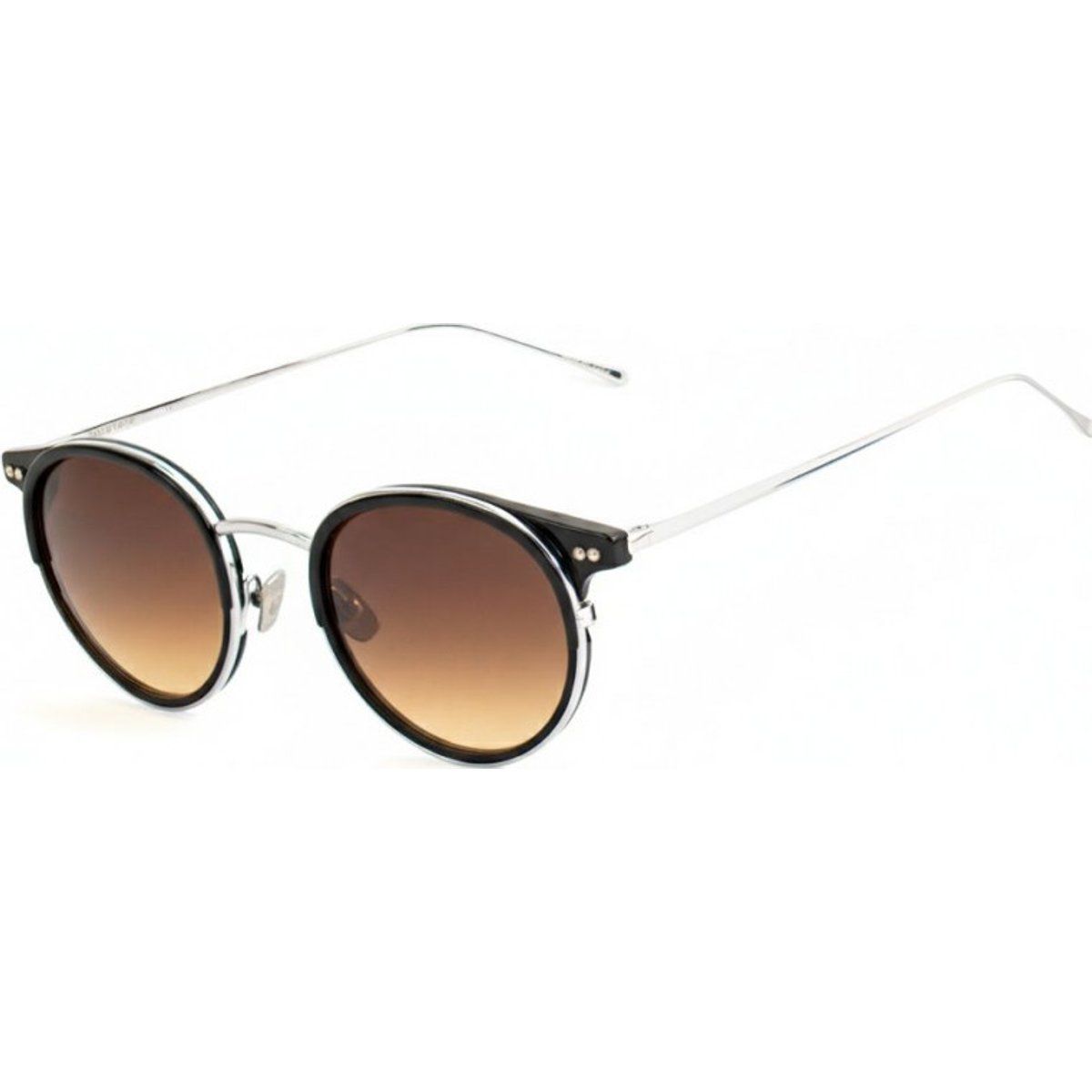 Runde Sonnenbrille mit silbernem Rahmen