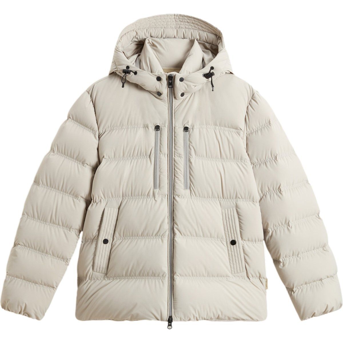 Gepolsterte, leichte Daunenjacke mit Kapuze