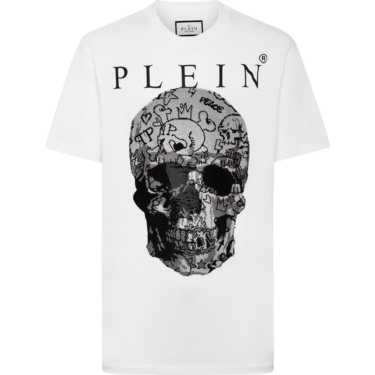 Totenkopf-Grafik T-Shirt aus Baumwolljersey