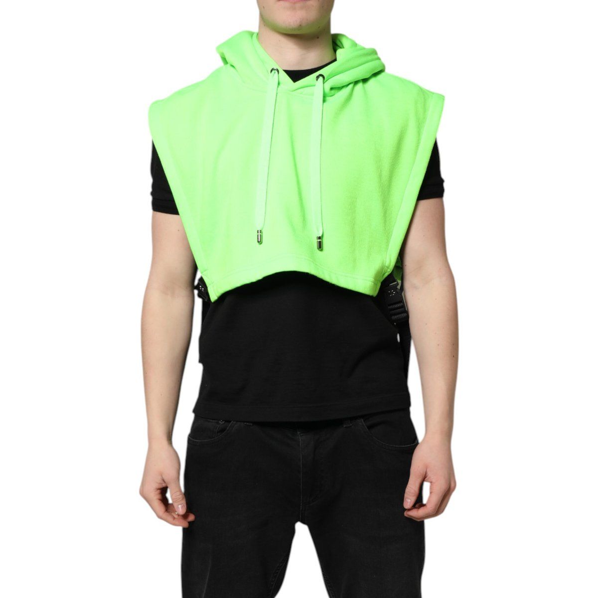 Ärmelloser Crop-Hoodie mit Schnallen