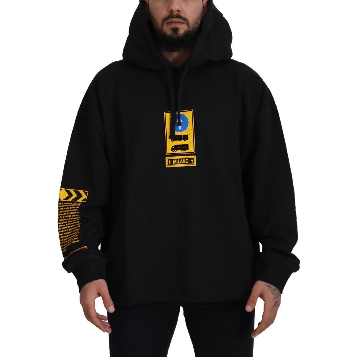 Milano Grafik Print Oversized Kapuzenpullover