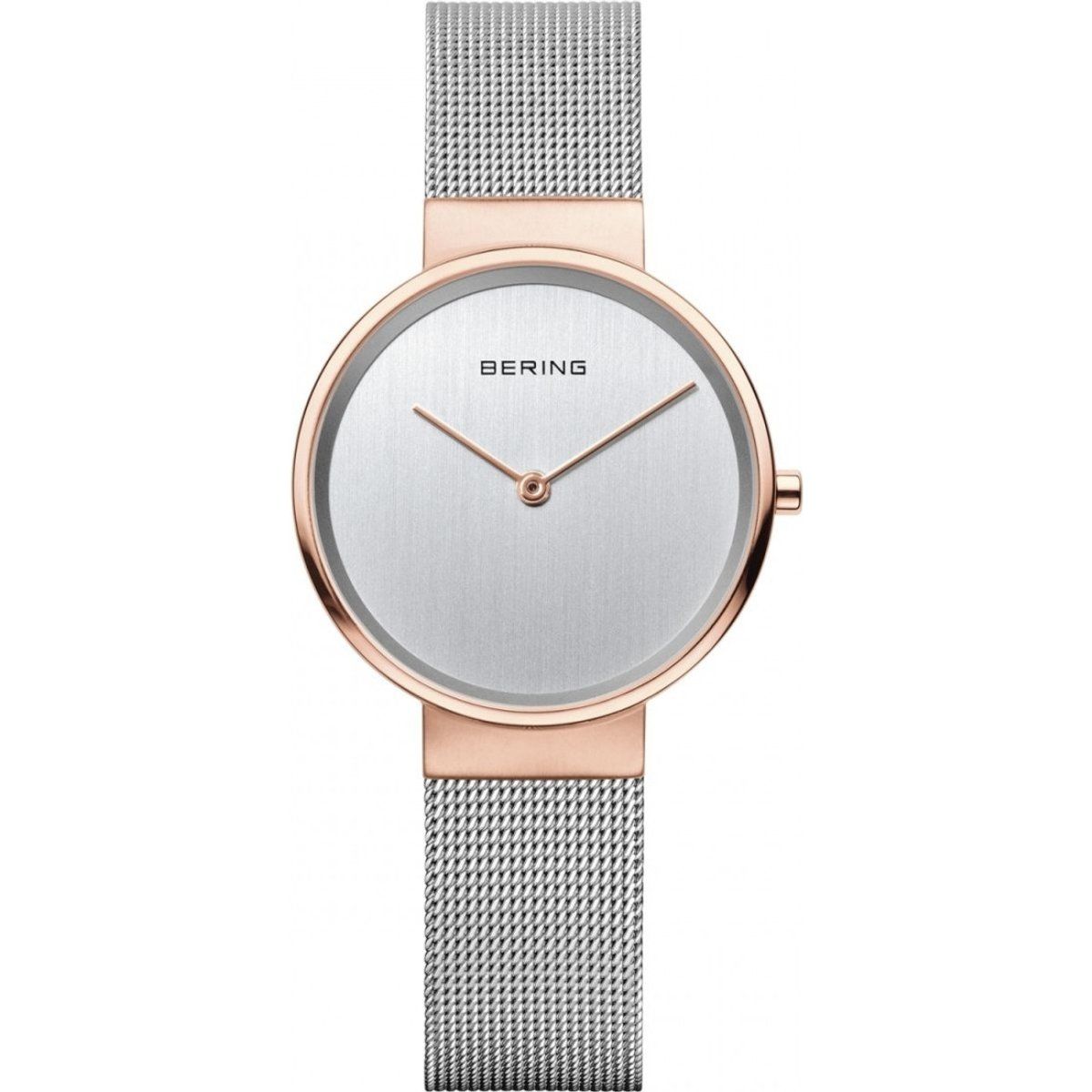 Minimalistische Damenuhr mit Mesh-Armband