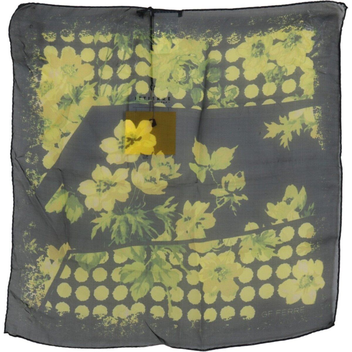 Seidenschal mit Blumen und Punkten