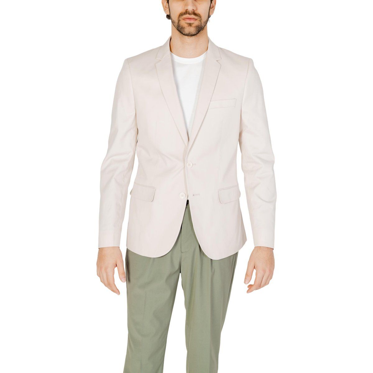 Beiger Baumwollblazer im lässigen Stil