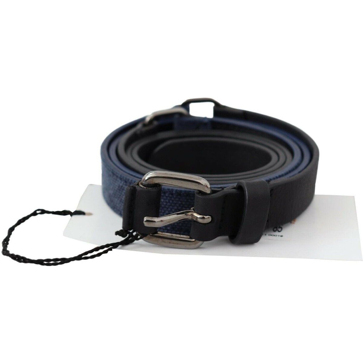 Wendbarer Leder-Gürtel Blaues Canvas