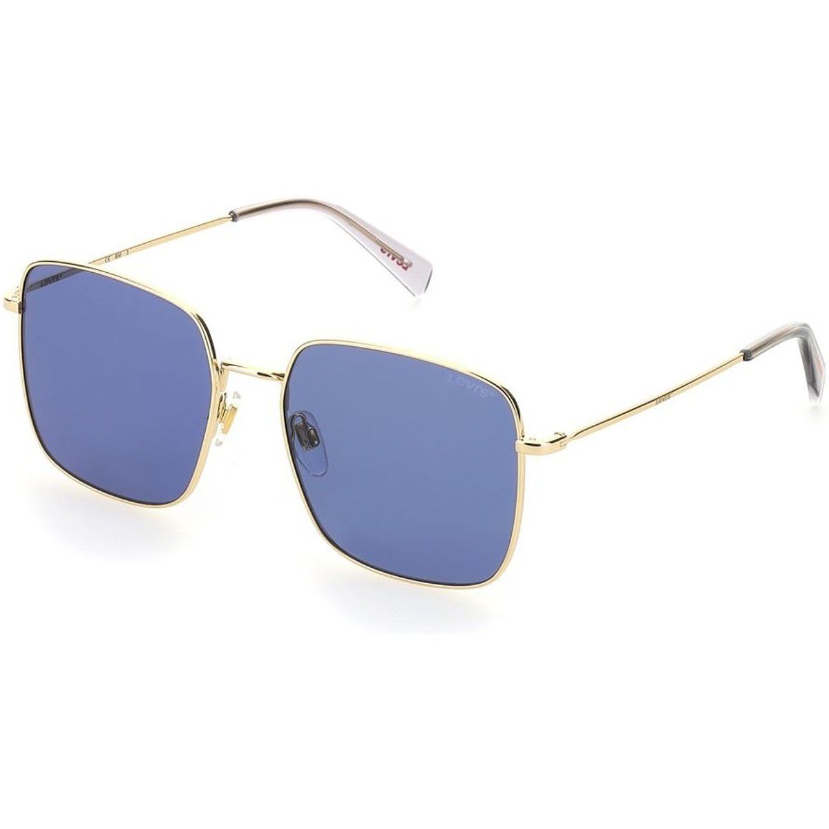 Quadratische Sonnenbrille mit blauen Gläsern