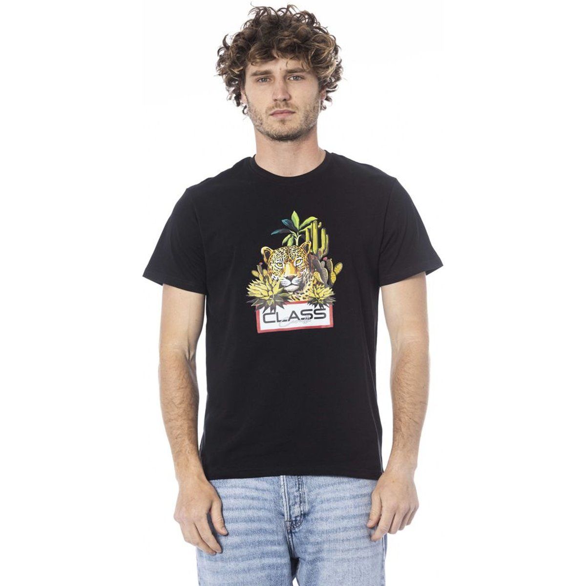 Lässiges T-Shirt mit Jaguar-Grafikdruck