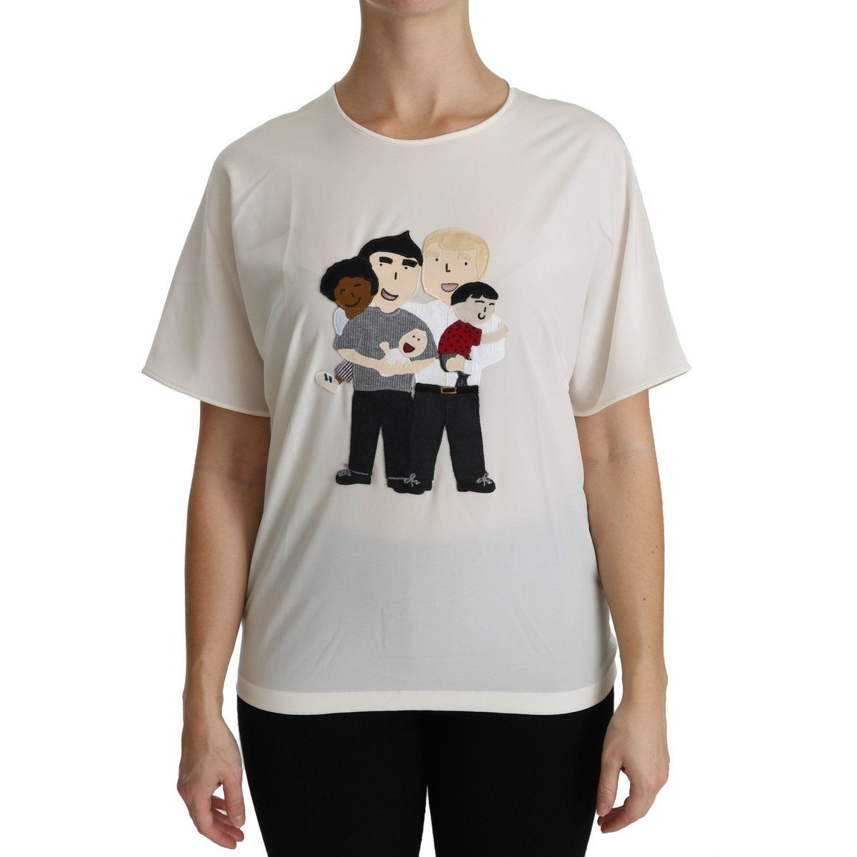 Dolce Gabbana Familienapplikation T-Shirt Tsh4297