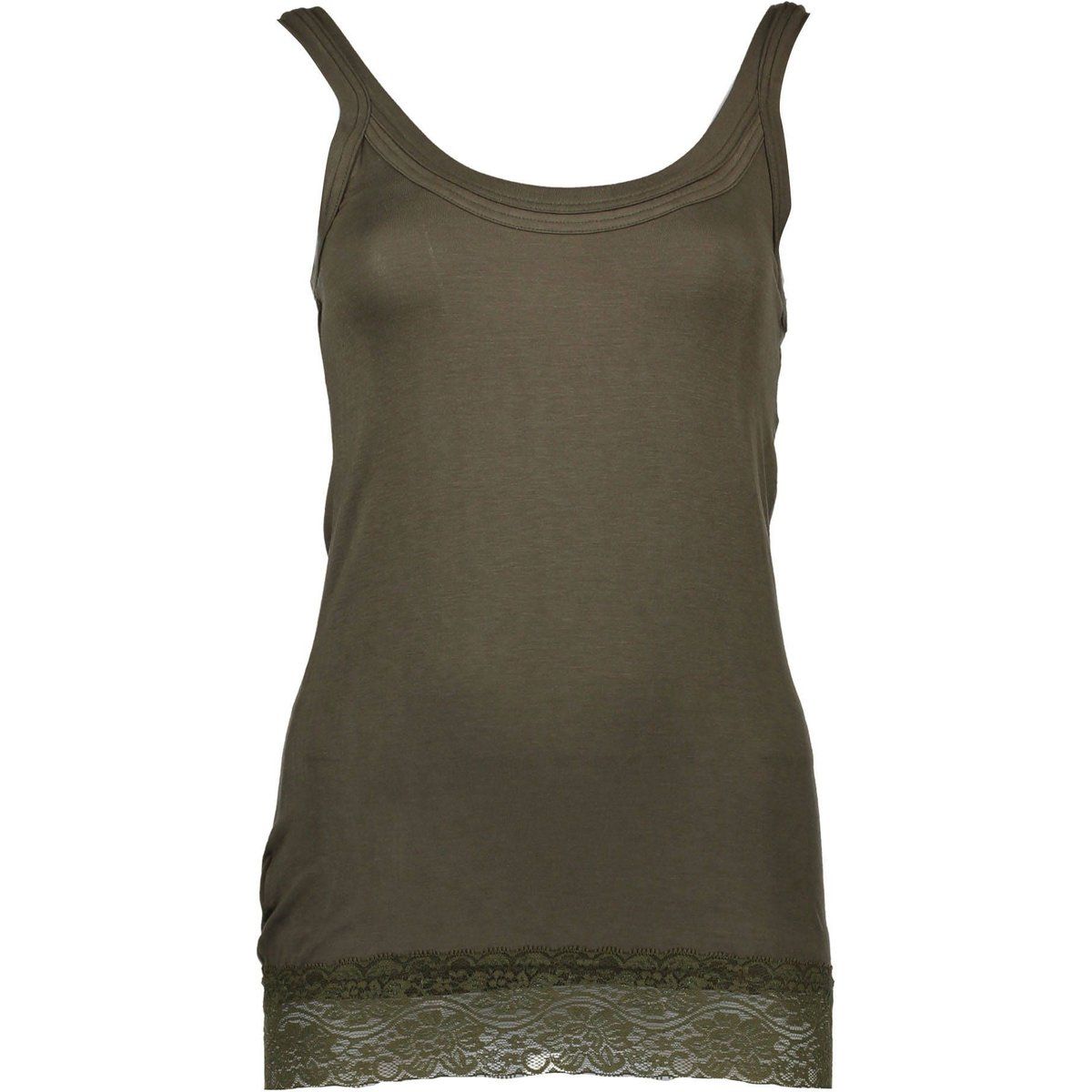 Ärmelloses Tanktop mit Spitzenbesatz