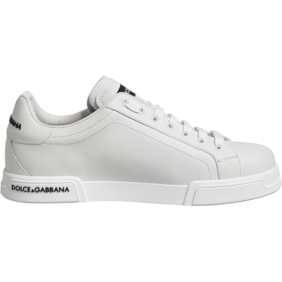 Minimalistische weiße Leder-Portofino-Sneakers
