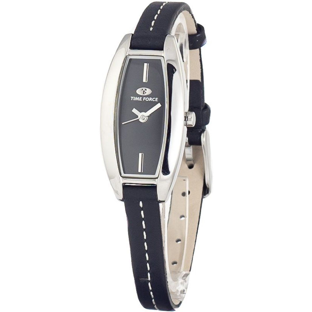 Elegante Armbanduhr mit schwarzem Lederarmband