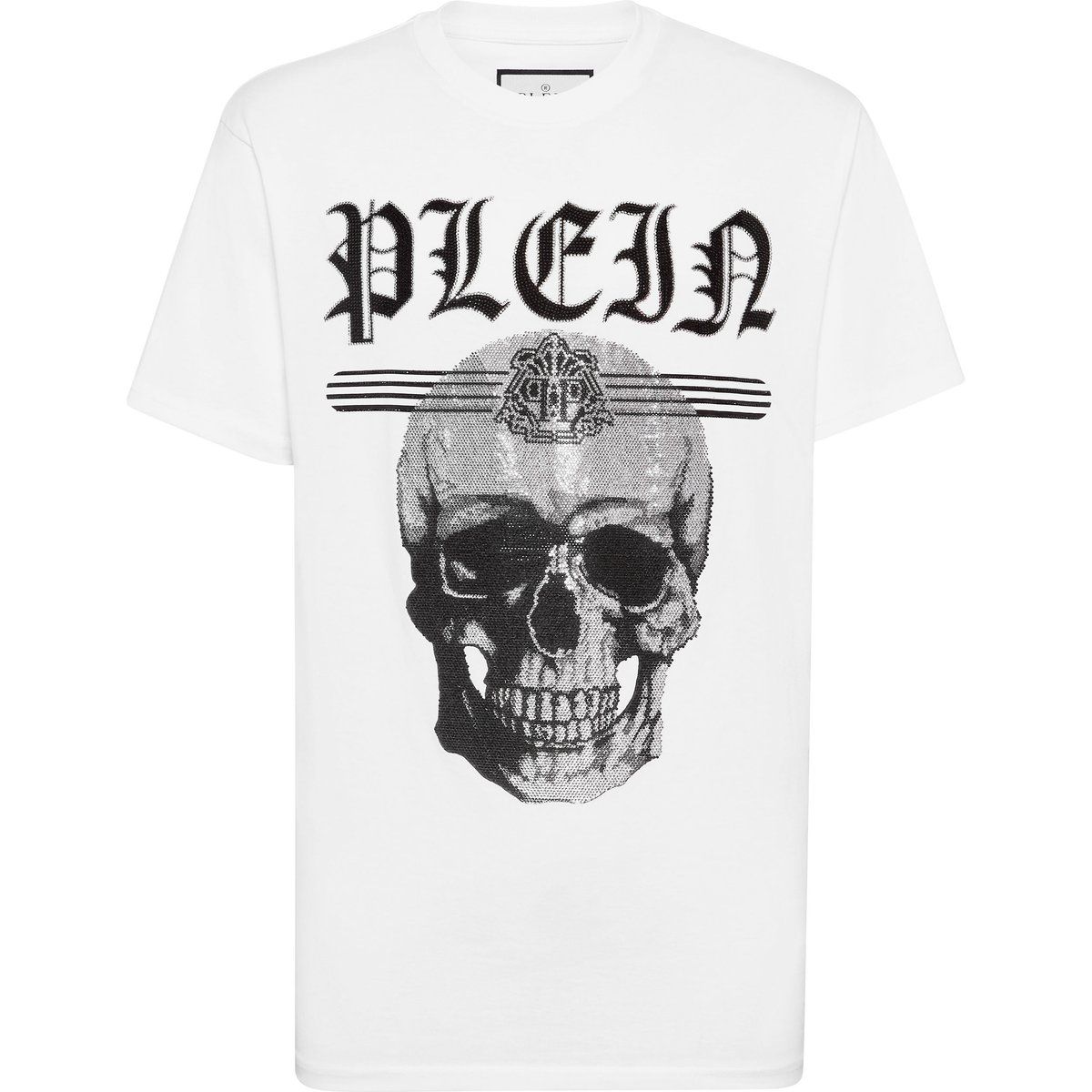 Baumwoll T-Shirt mit Totenkopf Grafik