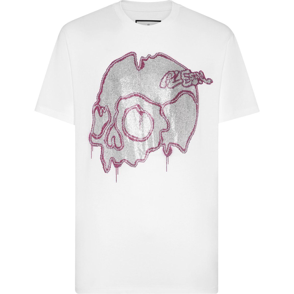 T-Shirt mit Totenkopf-Grafik Strass