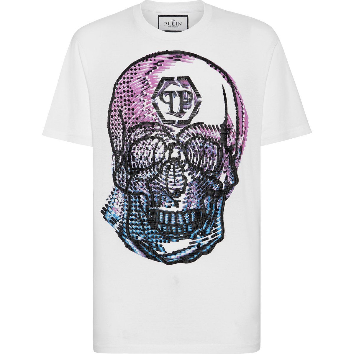 Baumwoll-T-Shirt mit Totenkopf-Grafikdruck