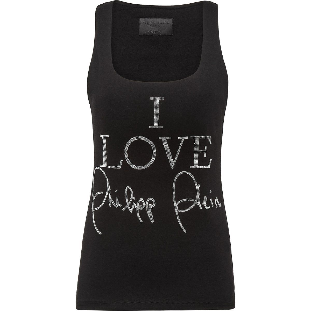 Jersey Tanktop mit Strass-Verzierung
