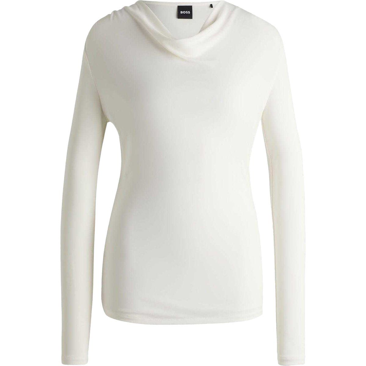 Damen Langarmshirt mit Wasserfallausschnitt
