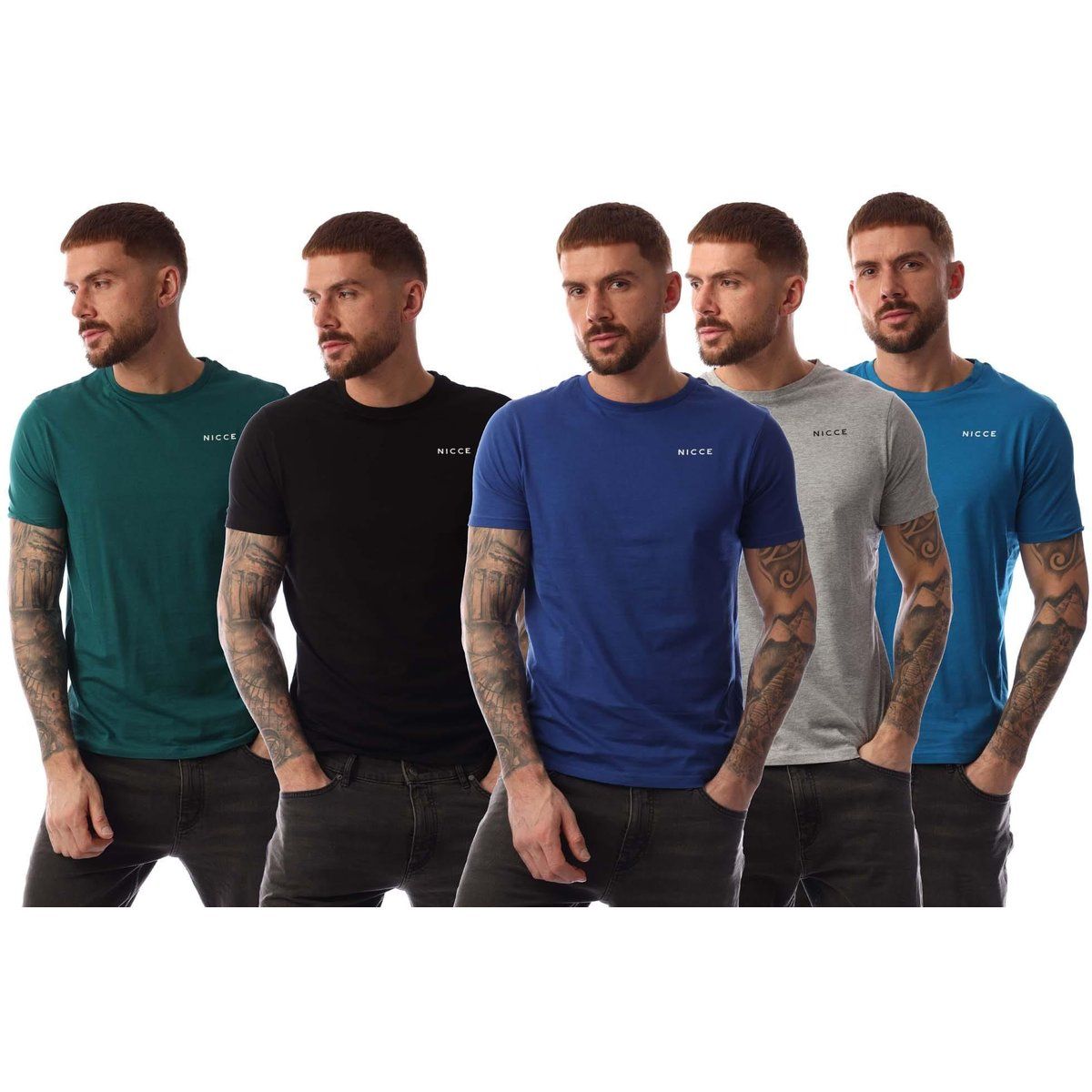 Basic T-Shirt mit Logo (5er-Pack)
