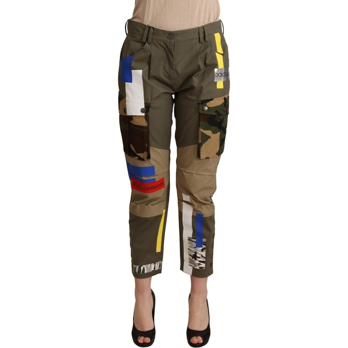 Logo-Patchwork Camo Cargo-Hose