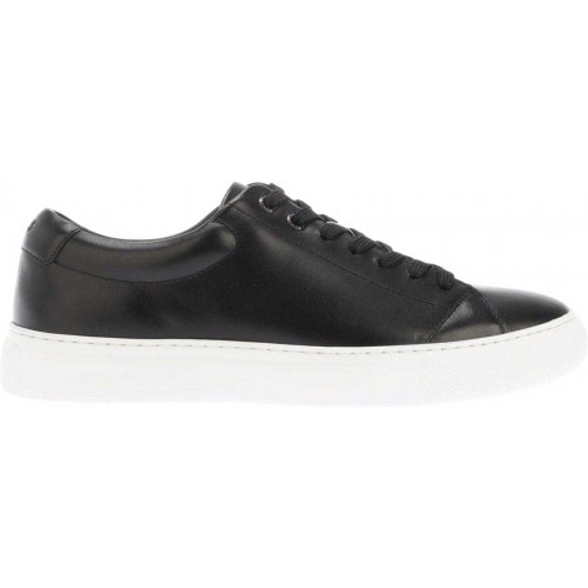 Schwarzer Leder Low-Top Sneaker