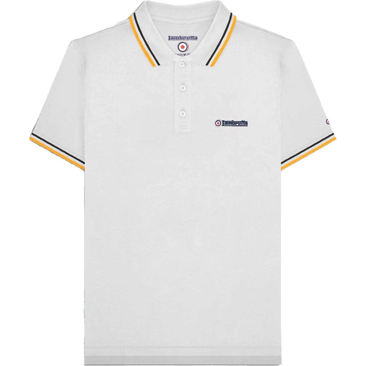Lambretta - "SS25" Poloshirt für Herren (Weiß/Schwarz)